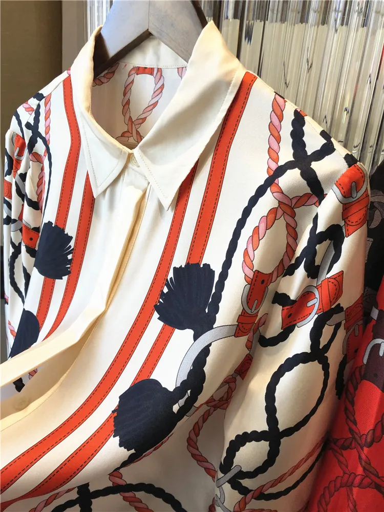 Naujas šilko Palaidinės & Marškinėliai Fejerverkai 18 metrų šilko ruoželinį paprasta prasme, akivaizdu, Spausdinimo marškinėliai moteriška