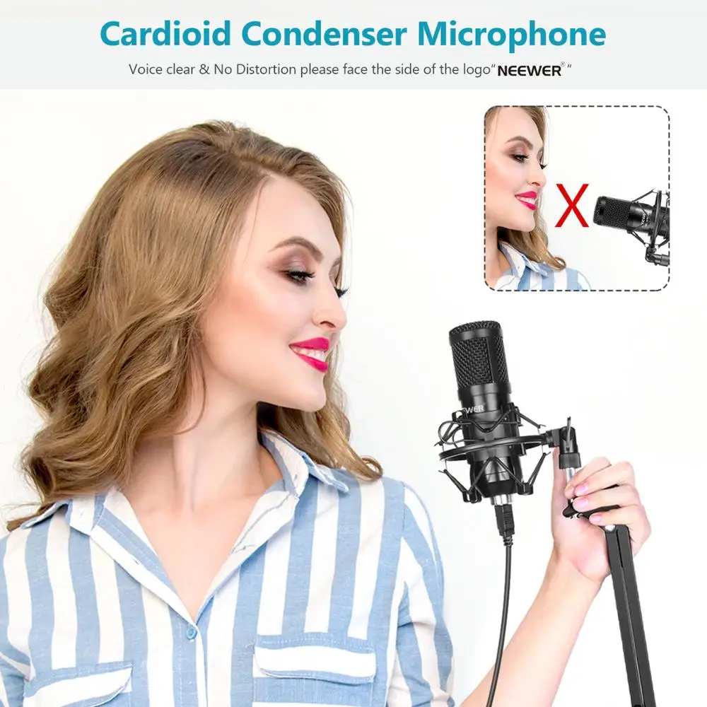 Neewer USB Mikrofonas Cardioid Kondensatoriaus Podcast 192KHZ Mикрофон Plug&Play už Livestreaming 