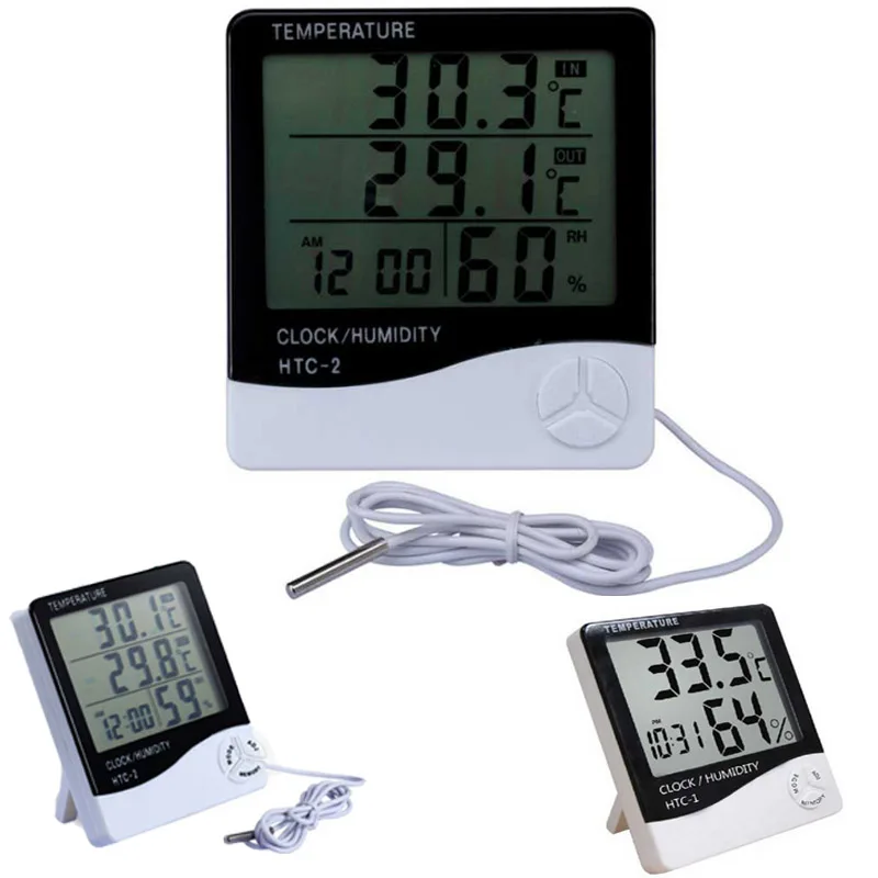 Skaitmeninis Temperatūros, oro Drėgmės Matuoklis Oro Stotis Lauko, Patalpų LCD Laikrodis Elektroninis Termometras su Drėgmėmačiu Metrų Žadintuvas