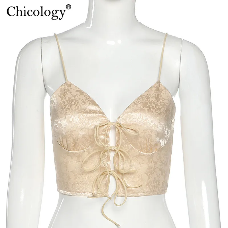Chicology nėrinių plonas dirželis seksualus pasėlių camis viršuje y2k mados rankovių komplektai moterų 2020 m. vasarą, rudenį drabužių klubas streetwear