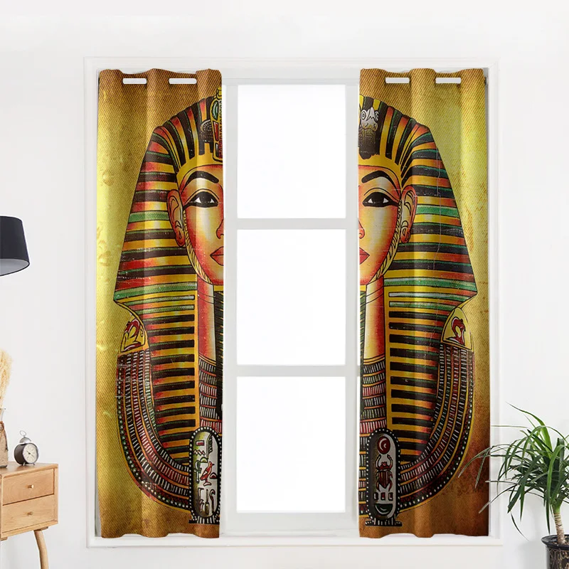 Faraonas, Egipto Aukso Spausdinti Užuolaidos Kambarį Miegamojo Užuolaidos Poliesterio Audinio Namų Dekoro