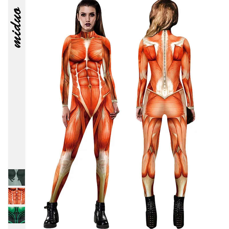 Mados puola milžinišką herojus kultūrizmo modeliavimas raumenų vaidmenų kostiumas moteris įdomių drabužių bodysuit maitinimo kostiumą