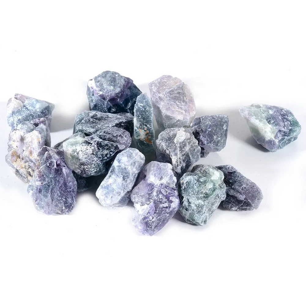 Spalvinga fluorito kvarco kristalo neapdorotais žalio akmens reiki healing natūralaus akmens ir mineralinės medžiagos, namų dekoravimo parduoti 100g