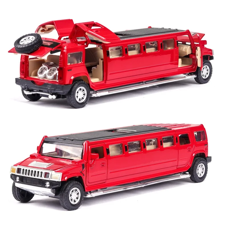 Aukštos modeliavimo 1:32 lydinio hummer limuzinas metalo diecast automobilio modelį traukti atgal mirksi muzikinis vaikų žaislas transporto priemonių nemokamas pristatymas