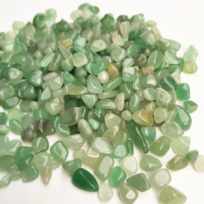 Natūralaus Green Aventurine žvyro poliruoti mineralinių kristalų akmens, akvariumas