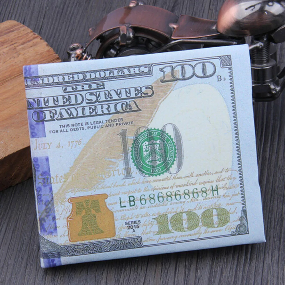 JAV Dolerių Odinių Piniginių Vyrams 100$ Monetos Turėtojas ID Kredito Kortelės, Saugyklos Savininkas Piniginės Pinigų Įrašus Kūrybos dolerių piniginė #1226