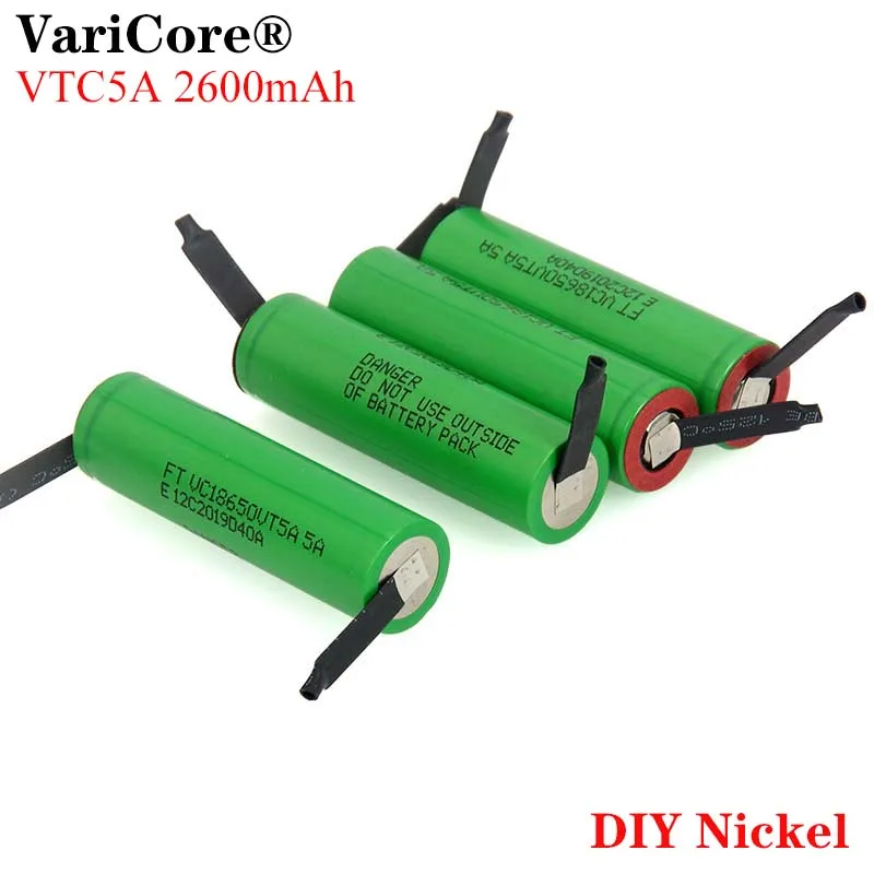 VariCore VTC5A 2600mAh 18650 Ličio Baterija 30A Išleidimo 18650VTC5 baterijas + PASIDARYK pats Nikelio Lakštai