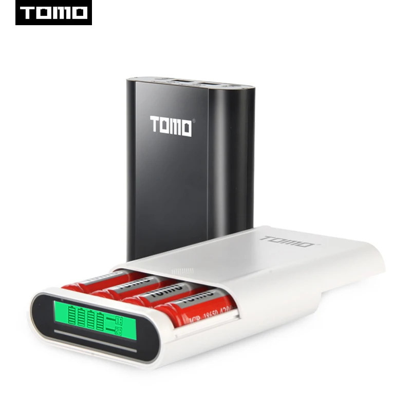 TOMO S4 18650 įkroviklis powerbank atveju ličio baterijos laikymo 