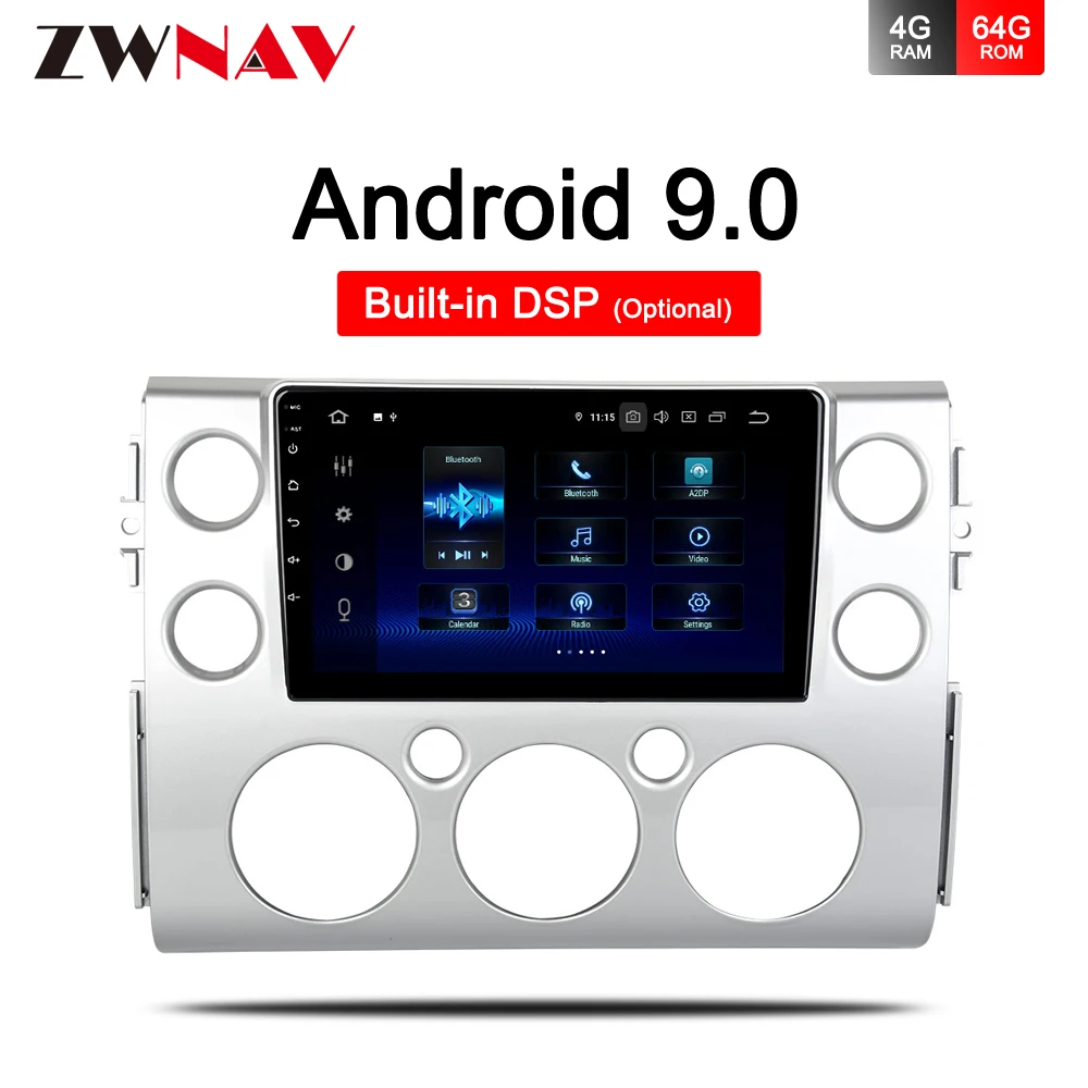 IPS 4+64 Android 9.0 AUTOMOBILIO multimedia DVD grotuvas Toyota FJ Cruiser 2007-2016 automobilių GPS navigacijos stereo radijo BT Wifi galvos vienetas