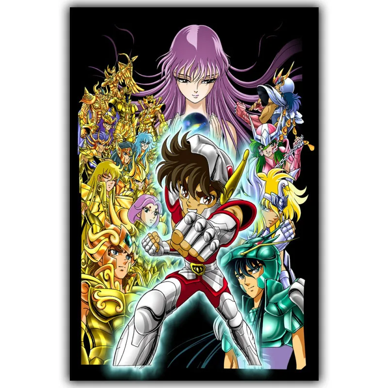 Saint Seiya Plakatas Populiarus Klasikinis Japonų Anime Namų Dekoro Šilko Plakato Nuotrauką Spausdinti Sienų Dekoras 30x45cm 50x75cm