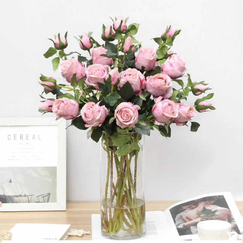 JAROWN Dirbtinės Gėlės Šilko Rožė Continental Retro Netikrą Gėlių Namų Puošybai Vestuvių PASIDARYK pats Apdailos Flores
