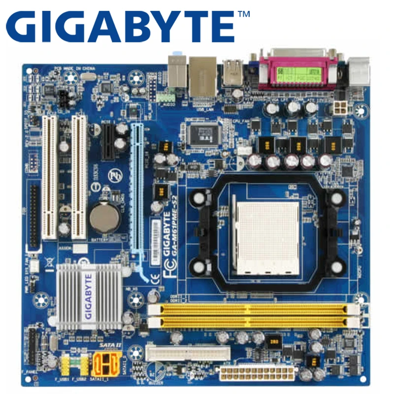 GIGABYTE GA-M61PME-S2 Darbastalio Plokštė NF6100-430 Socket AM2 Už Athlon 64 FX X2 Dual empron DDR2 8G Naudotas M61PME-S2