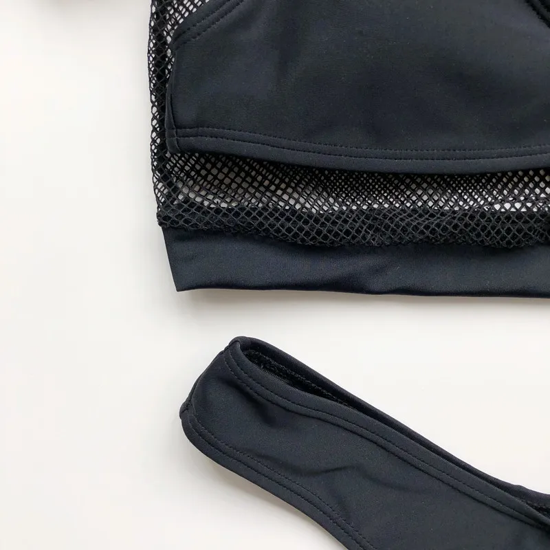 Seksualus Juodas Akių Trumpas Rankovės Bikini Moterų 2020 m. Aukštos sumažinti maudymosi kostiumėlį Moterų Diržas Maudymosi kostiumėlius Trijų vienetų Bikini Nustatyti, Maudymosi Kostiumą, plaukti