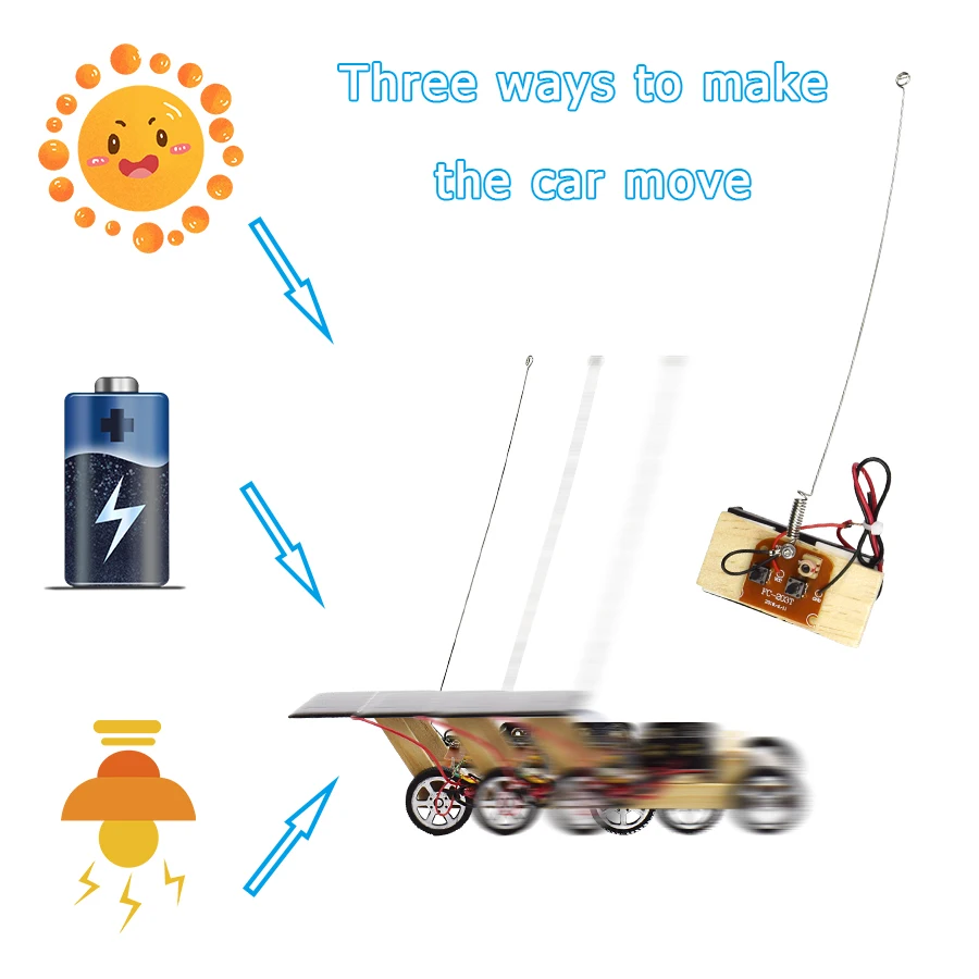 Saulės RC Automobilių Mediniai Modelio Rinkinio Surinkti Žaislai Vaikams Švietimo Rinkiniai 