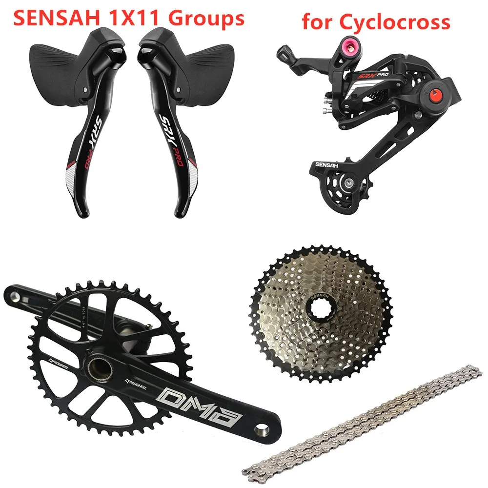 SENSAH SRX PRO 1x11 Greitis, 11s Kelių Groupset, R/L Shifter + Galiniai Derailleurs + YBN chainset Kasetės, žvyro-dviračiai Cyclo-Cross
