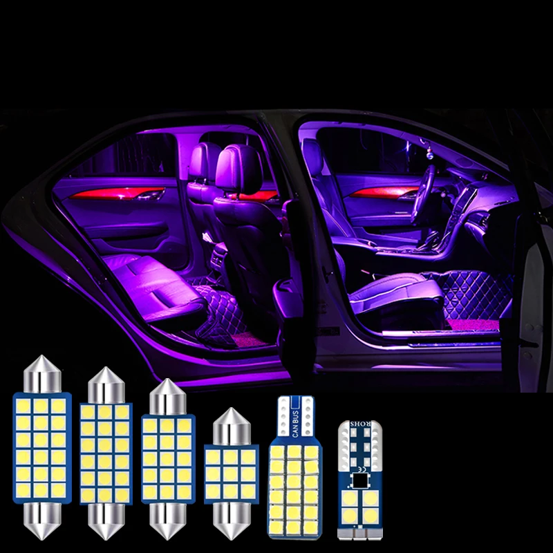 11pcs Automobilių, LED Lemputes, Interjero Dome Skaitymo Šviesa Licencijos Plokštės Kamieno Lempos Nissan Qashqai J10 J11 2007-2018 2019 Priedai