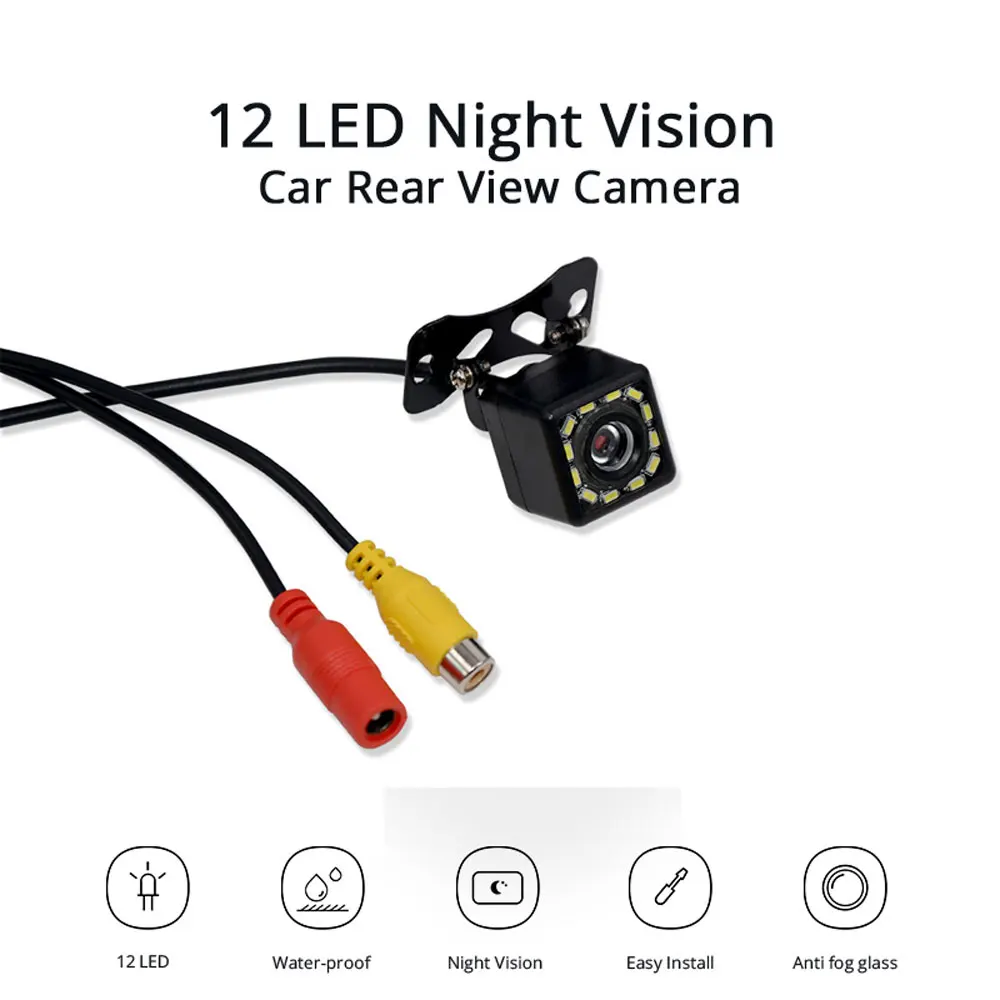 Automobilio Galinio vaizdo Kamera, Universalios 12 LED Naktinio Matymo Atsarginės automobilių Stovėjimo aikštelė Atvirkštinio vaizdo Kameros Vandeniui 170 Platus Kampas, HD spalvotą Vaizdą