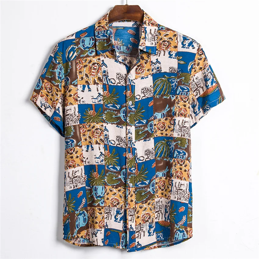 Gėlių Marškinėliai Vyrams Trumpomis Rankovėmis Havajų Marškinėliai 2020 Metų Vasaros Atsitiktinis Havajų Shirt Mens Vasarą Naujas Išgalvotas Spausdinti Paplūdimys Marškinėliai Laisvas