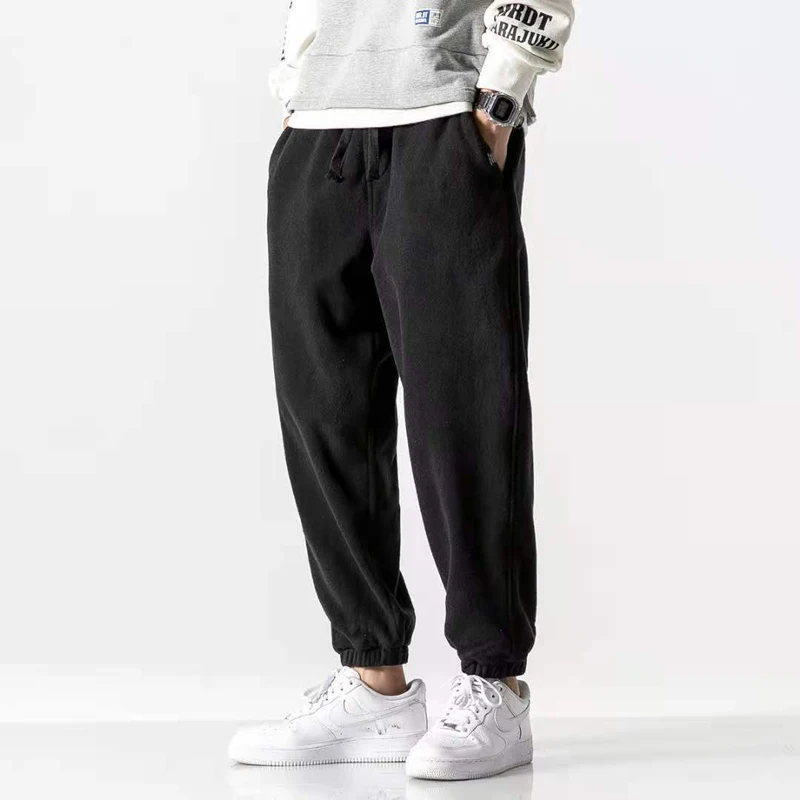 JDDTON Žiemos Vyrų Haremas Kelnės Pluošto Kojų Sweatpant Jogger Ziajać Kelnės Atsitiktinis Palaidų Hip-Hop Japonijos Harajuku Streetwear JE597