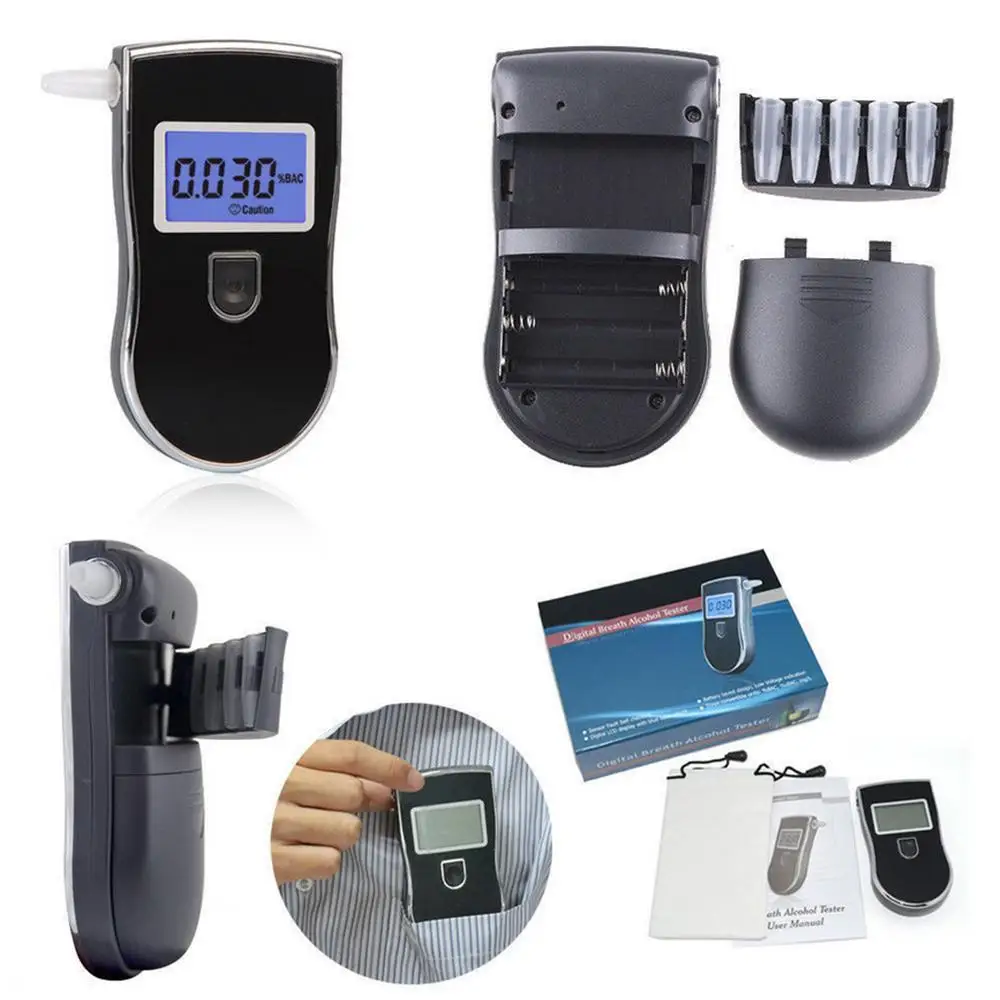 Alkoholtester Breathalyzer Detektorius AT818 Nešiojamų Profesinės Alkoholio Testeriai Policijos LCD Ekranas Skaitmeninis Kvėpavimas Greitą Atsakymą