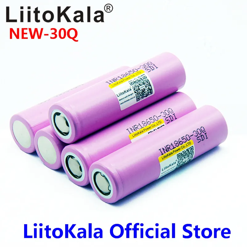 4PCS LiitoKala Originalus 3.7 V INR 18650 30Q 3000mAh Akumuliatoriai 18650 Baterija Didelės biudžeto įvykdymo patvirtinimo