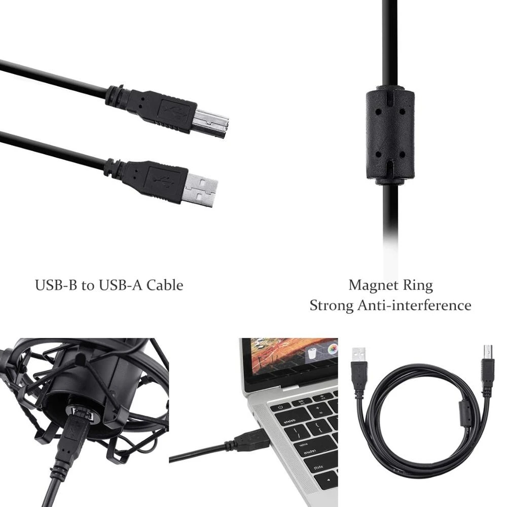 SeenDa Profesinės USB Mikrofonas Studija Kondensatoriaus USB Kompiuterio Mikrofono Komplektas Su Reguliuojamu Žirkliniai Svirtimi 