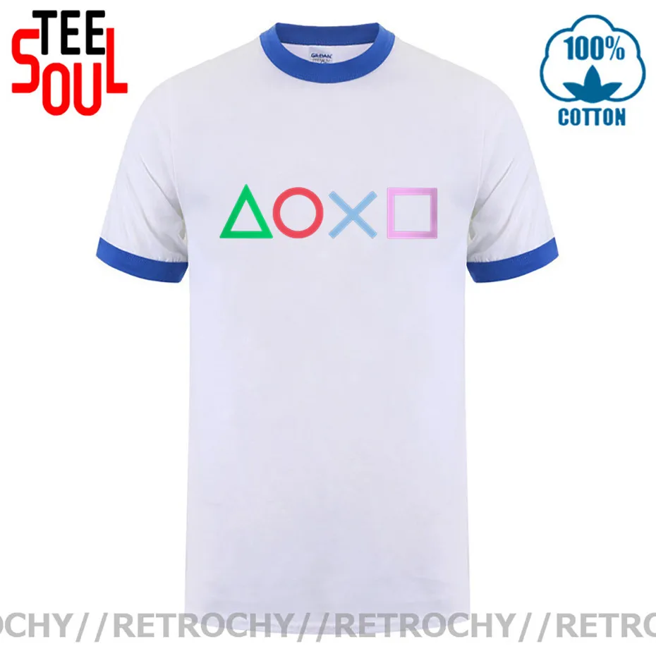 PS5 Valdytojas Mygtukus, T-Shirt, Derliaus PS Logo Marškinėliai Vyrams Hiphop Marškinėlius Xbox Žaidimas Play Station Trumpas Rankovėmis Tee Marškinėliai Camiseta