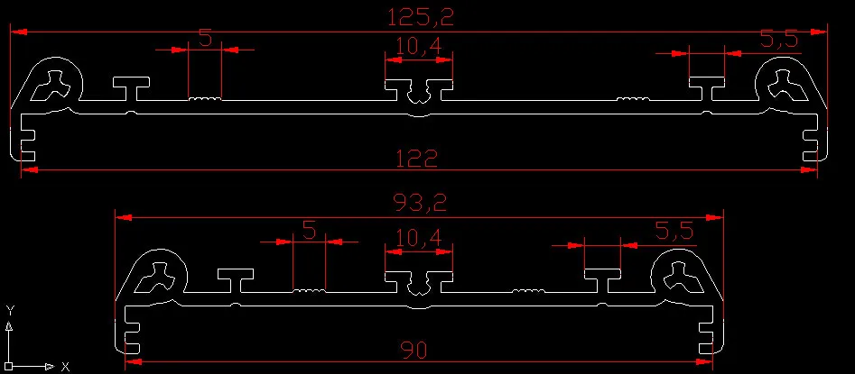 UM90 PCB ilgis 351-400mm profilis konsolių bazės PCB būsto PCB DIN Bėgelio tvirtinimo adapteris