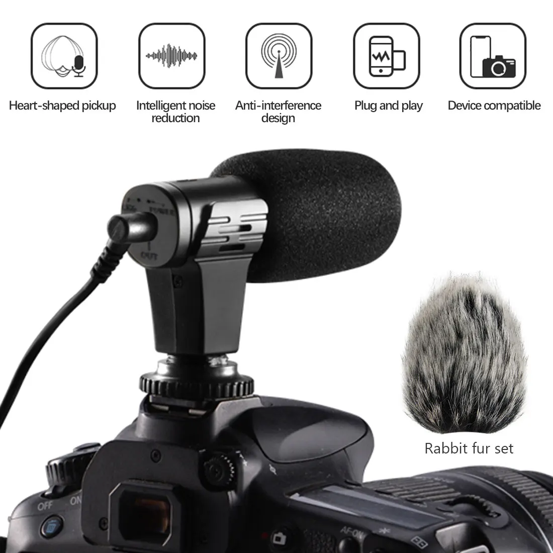 3.5 mm Stereo Kamera, Mikrofonas VLOG Fotografijos, Interviu, Skaitmeninis Vaizdo Įrašymas Mikrofonas telefono Kamera VLOG