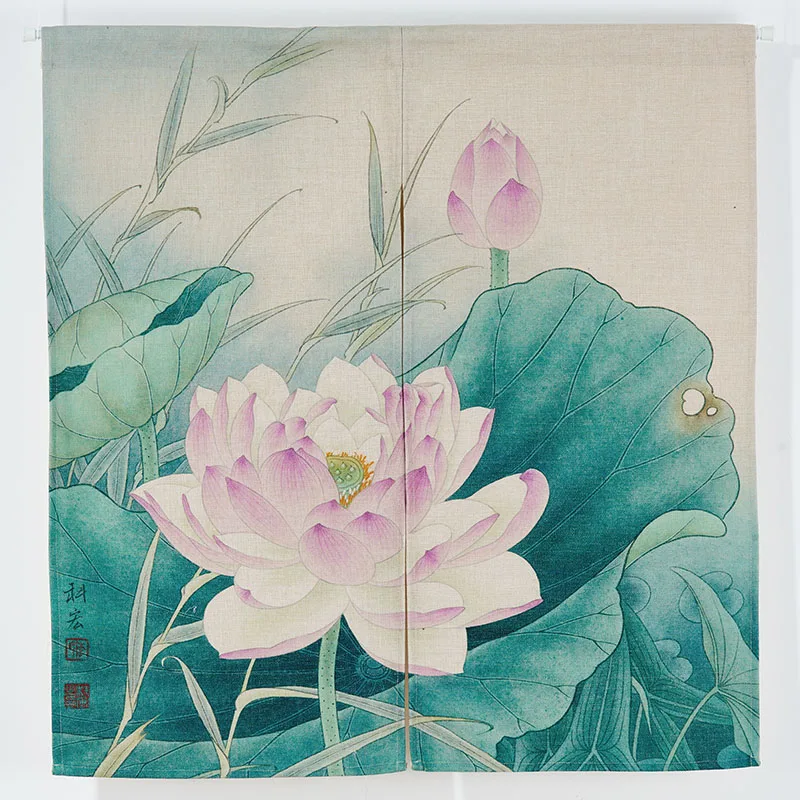 Kinijos Retro stiliaus elegantiškas Gėlių Modelio 6489 Namų Dekoro Durų Užuolaidos Storio Lino Gobelenas Studijų Virtuvės, Miegamojo Užuolaidos