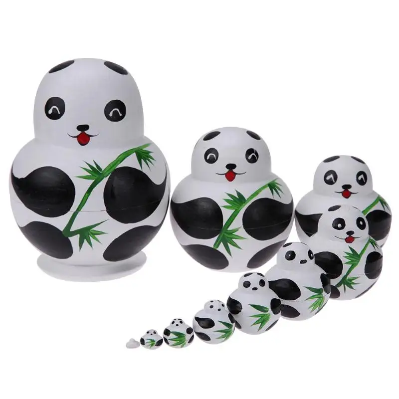 10vnt/Set kinija Liepų Panda Lėlės Lizdus Lėlės Rankų darbo Žaislai, Dovanos Unisex Panda Formos Lėlės, Žaislai kung fu stiliaus žaislai