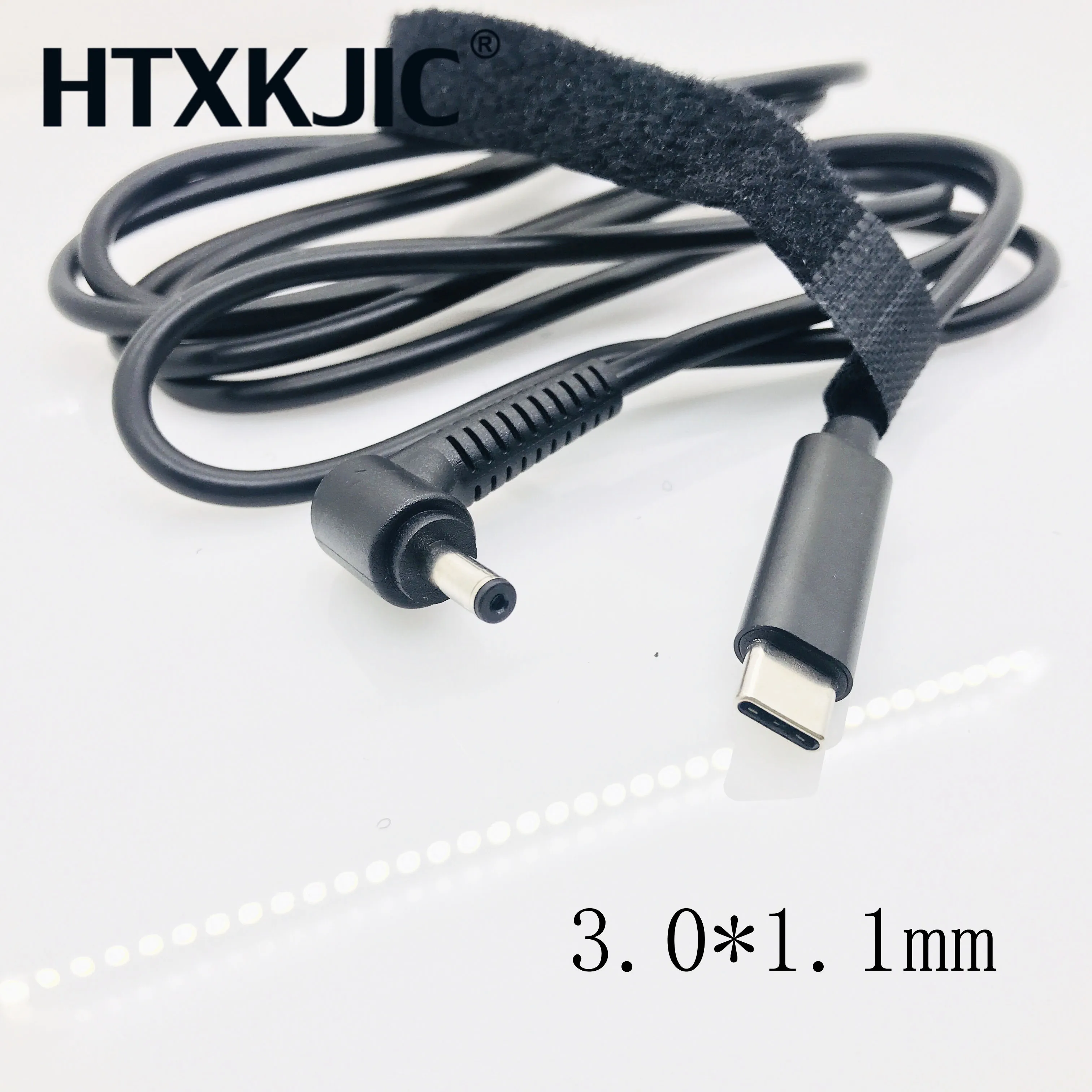 USB-C PD Kištuko Keitiklį Dc Lizdas Maitinimo Adapteris Nešiojamas Įkrovimo Kabelis Laido 3,0 X 1,1 mm Jungtis Asus Acer Aspire Piktogramą