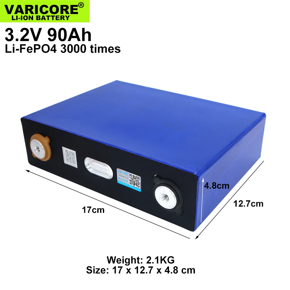 8PCS VariCore 3.2 V 90Ah LiFePO4 baterija forma 12V baterija Ličio-geležies phospha 90000mAh Gali padaryti Valtis baterijas, automobilių batteriy