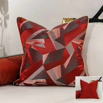 30x42/45x45/40x60/50/60cm Kinų stiliaus raudona žakardinės pagalvėlės dangtis dekoratyvinis lotus modelio pagalvę padengti sofa juosmens užvalkalas