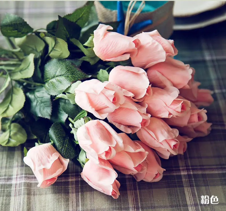 DIA 7CM dirbtinis nekilnojamojo touch rožių rožės pumpuras vestuvių apdaila namo apdaila