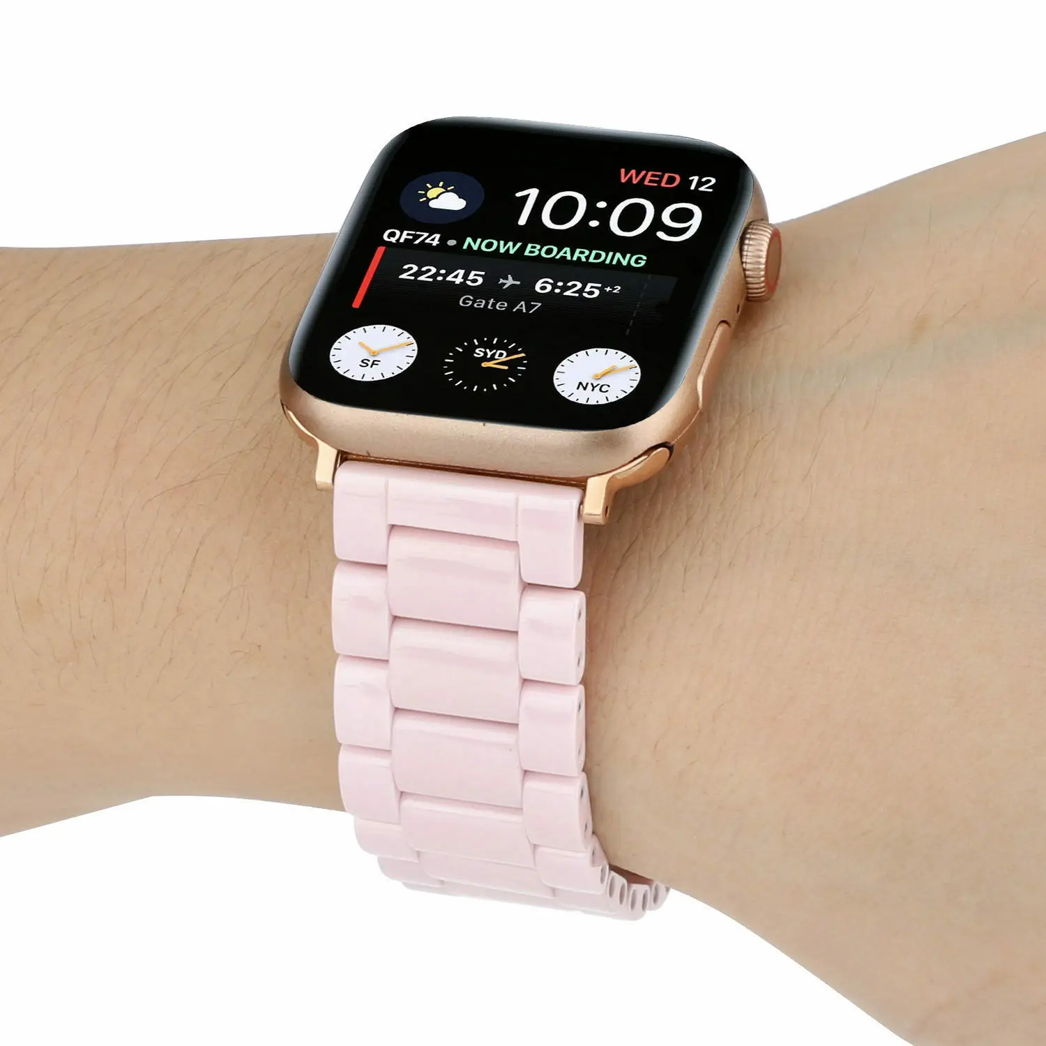 Rožinės spalvos Keramikos Žiūrėti Diržu, Apple Watch Band Serijos 6 5 4 3 2 1 Vietoj Apyrankės w Adapteriai iWatch 44/40/42/38mm Apyrankė
