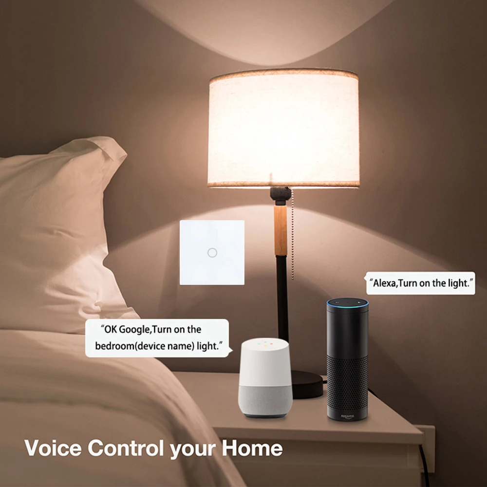 1/2/3 Gauja Smart Switch Interruptor Smart Home Stiklo Touch Įjungti WIFI Balso Kontrolės Šviesos Jungiklį Naudokite Alexa, Google 