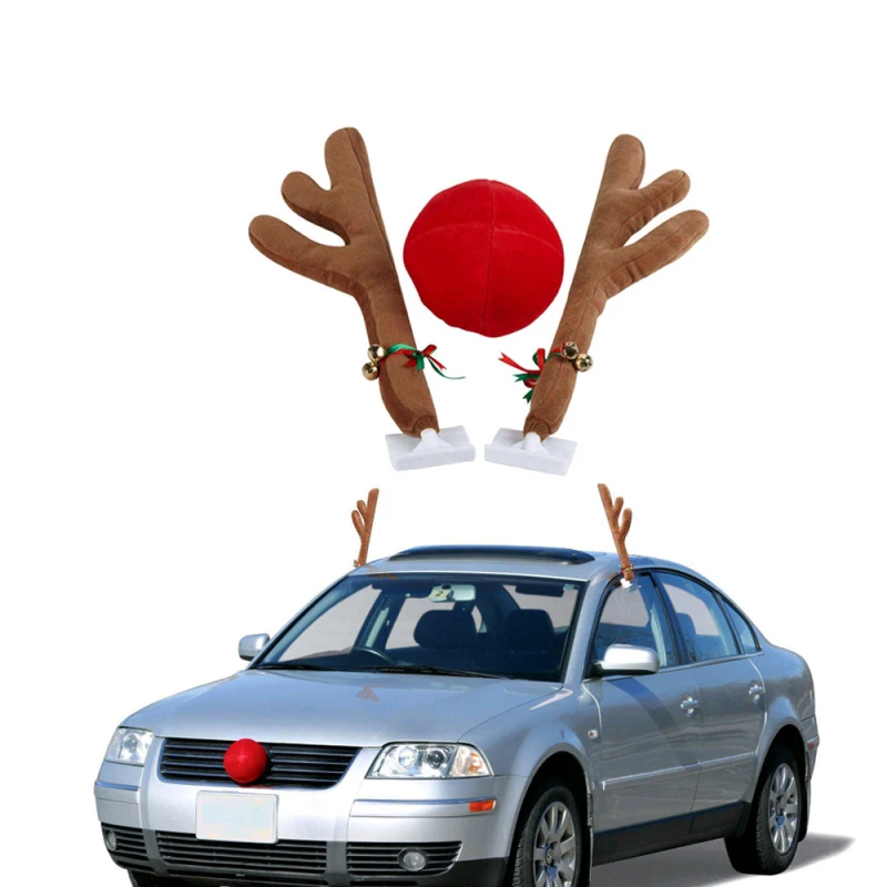 2020 Šiaurės Elnių Kalėdų Dekoro Automobilių Transporto Nosies Ragų Kostiumas Nustatyti Rudolf Kalėdų Elnių Ragų, Raudona Nosis, Papuošalai Briedžių Tika