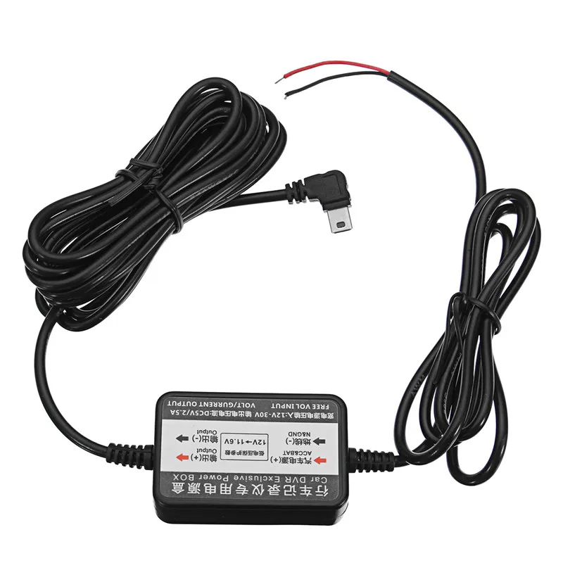 Automobilių GPS DVR Kamera Adapteris DC12/24V į 5V 2A Keitiklis Keitiklis Micro Mini USB / DC 3.5 mm Hardwire, Brūkšnys Cam Kietos Vielos Rinkinys