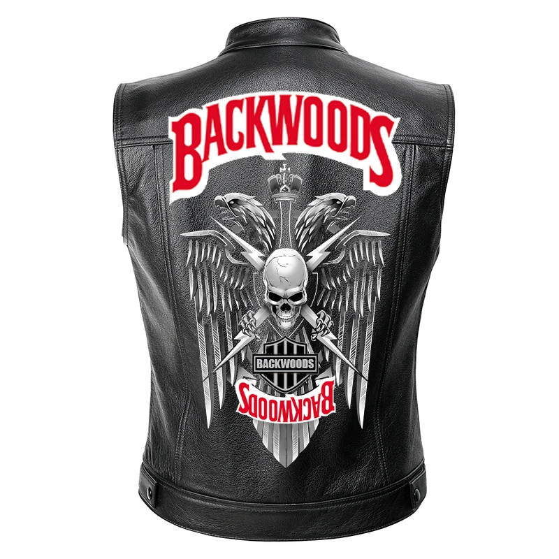 Backwoods Odos Motociklo Liemenės Jacket Mens Pavasario Striukės Juoda Motorrad Gilet Laiškas Išspausdintas Plius Dydis