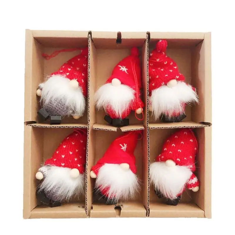 6Pack Kalėdų Gnome Pliušiniai Žaislai Kabantys Papuošalai Kalėdų Eglutė vaikučiams Dovanų D2TD
