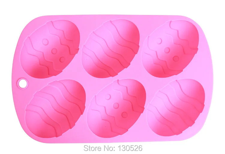 6 Ląstelių 3D Vidutinio Dydžio VELYKŲ KIAUŠINIŲ, Šokolado Liejimo Non-stick SILIKONO Tortas Šokolado Kiaušinių Saldainiai Pelėsių Želė Tortas Keksiukų Formų
