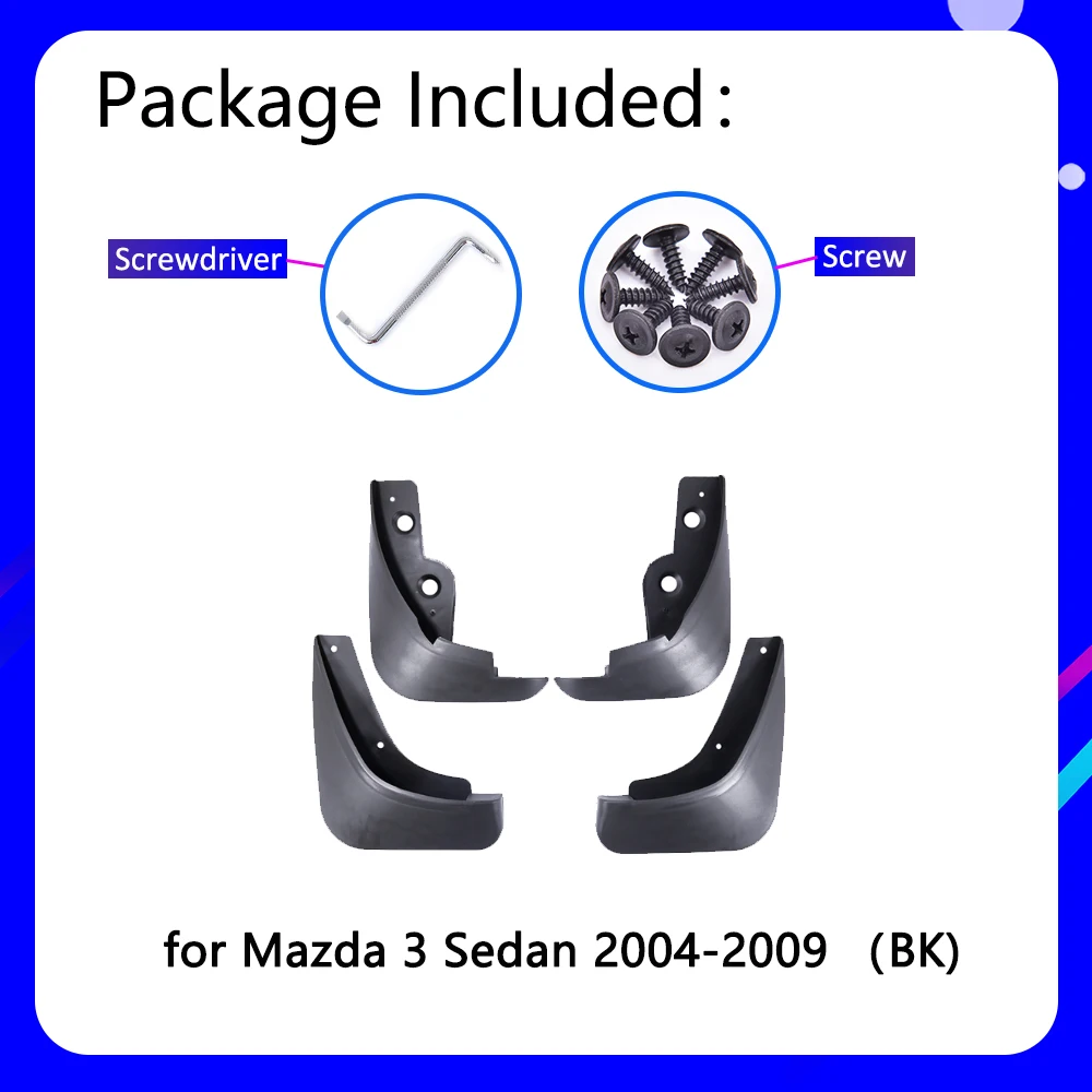 Purvasargių tinka Mazda 3 BK Sedanas Sedanas 2004 M. 2005 M. 2006 m. 2007 m. 2008 M. 2009 M. Automobilių Reikmenys Mudflap Sparnas Auto atsarginės Dalys