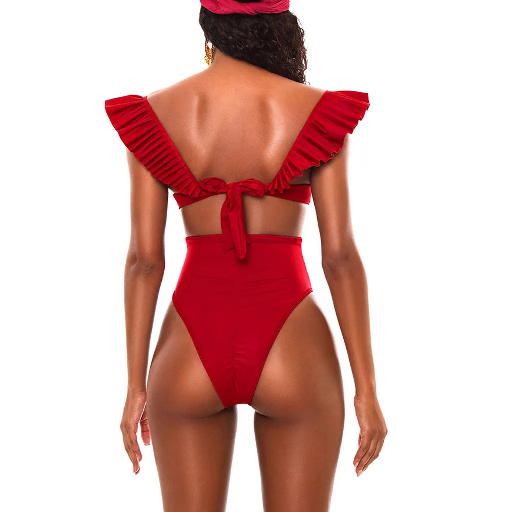 Vasarą Moterys Afrikos Spausdinti Bikini Nustatyti, maudymosi Kostiumėliai, Push-up Paminkštintas Aukštos Juosmens maudymosi kostiumėlį Paplūdimio Maudymosi Kostiumą Maillot De Bain