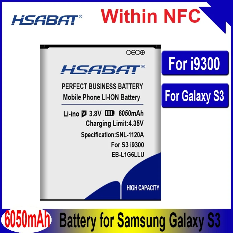 HSABAT Baterija 6050mAh Samsung Galaxy S3 Grand DUOS Neo SIII i9300 i9300i i9308 i9305 i9082 i9080 i9060 i9301 EB-L1G6LLU