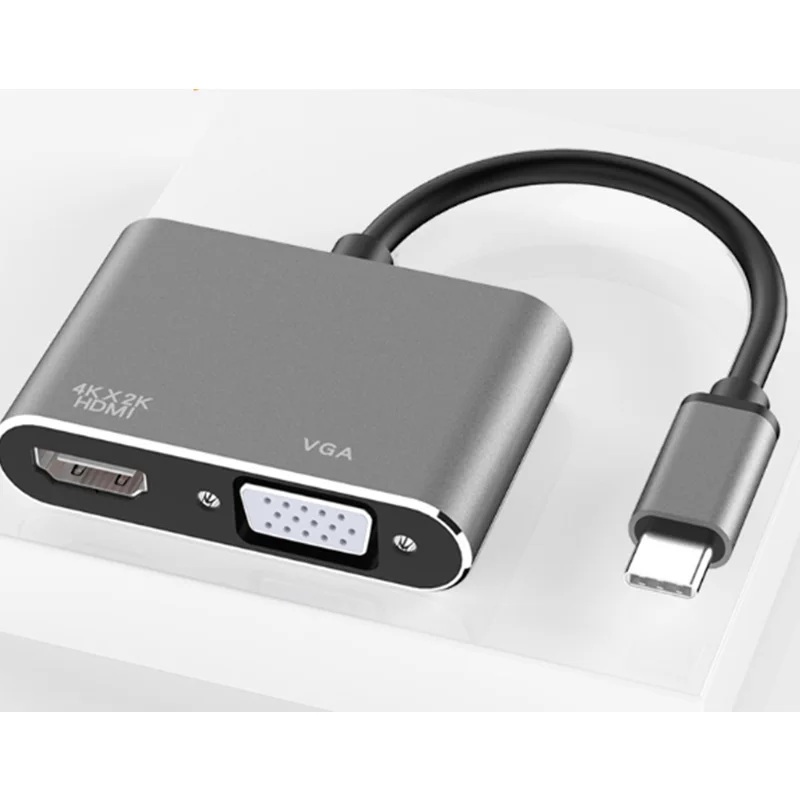 Tipas-C, HDMI+Vga Kompiuterio Monitoriaus Kabelis Apple Konverteris Notebook Docking Station