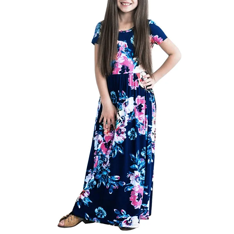 COSPOT Kūdikių Mergaičių Paplūdimio Ilgos Suknelės Mergina Bohemijos Mados trumparankoviai Gėlių Suknelė Princesė Vasaros 2021 Naujos 2T-10T 45