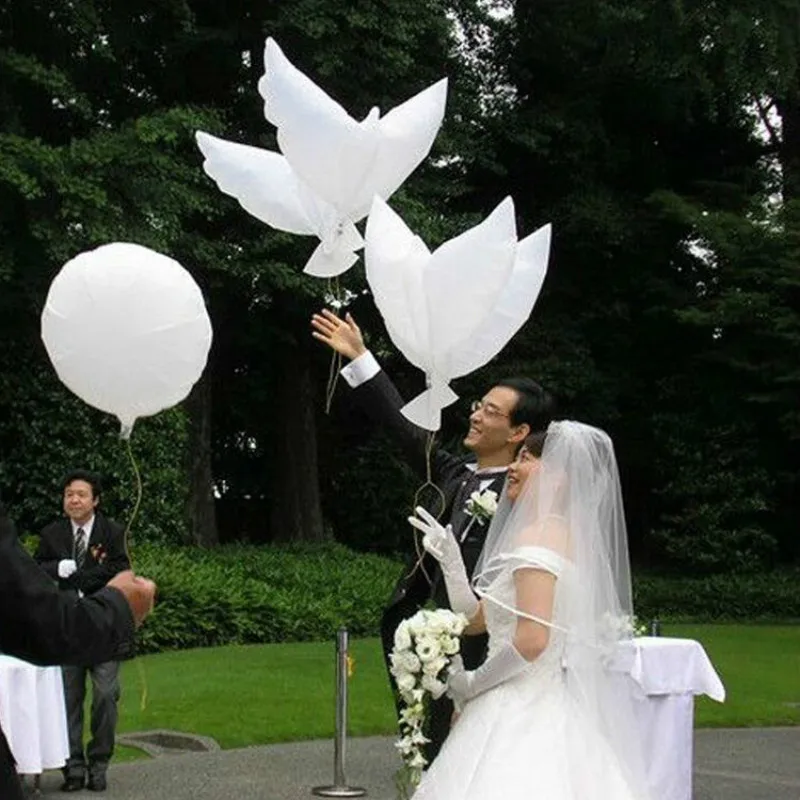 100vnt Didelio Dydžio Vestuves apdaila baltas balandis, balionas orbs taikos paukštis, balionas balandžiai santuokos Baigimo helio balionas