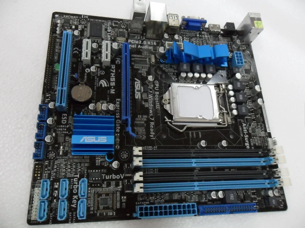 Naudotas,Asus P7H55-M pagrindinė Plokštė Intel H55 Socket LGA 1156 i3 i5 i7 DDR3