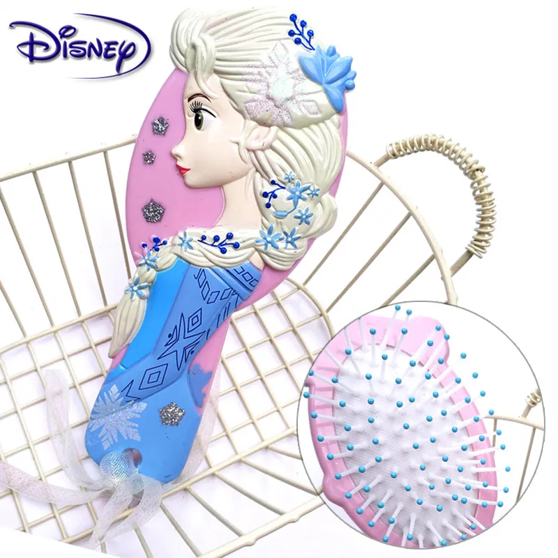 Disney princesė užšaldyti Plaukų Šepetys brosse cheveux Vaikai Švelnus Anti-static Teptuku Garbanotas Raizginys Undinė Šeriai Rankena Raizginys Šukos
